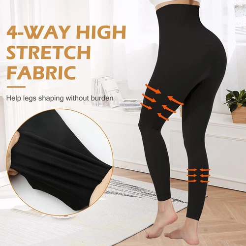 Leggings donna compressione vita alta tono controllo pancia coscia gamba body shaper - Foto 4 di 21