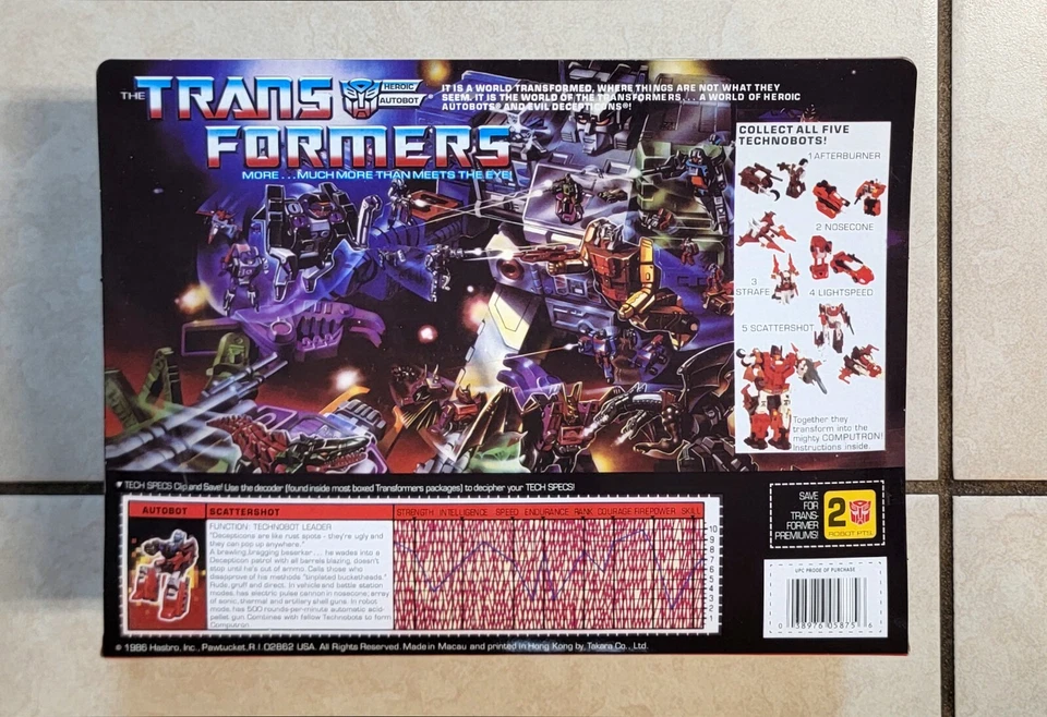 TRANSFORMERS G1 CARDED TECHNOBOTS US SELLER MOSC RARE SET! COMPUTRON SCATTERSHOT - Image 2 of 4