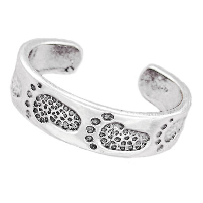 ''Footprints'' Toe Ring #1 in SOLID 925 Sterling Silver - made in the USA - NEW!