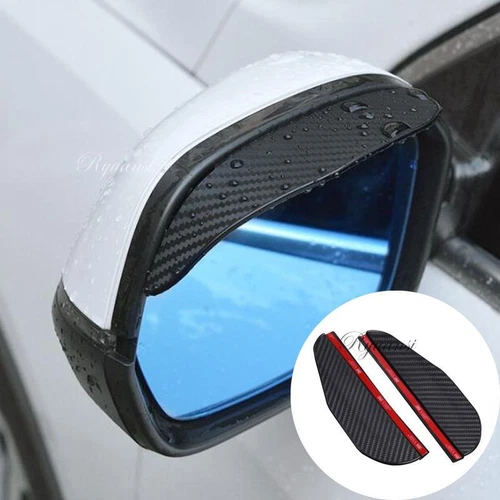 2X Carbon Fiber Black Car Rear View Mirror Rain Board Eyebrow Guard Sun Visor