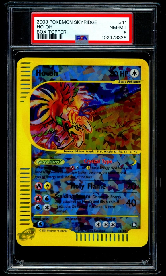 2003 Pokemon CRYSTAL HO-OH Skyridge REVERSE HOLO Jumbo TOPPER Card 11/12 - PSA 8 - Image 2 of 4