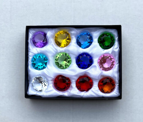 12 Stück Glasdiamant Dekodiamant aus Echtglas 3cm - Picture 3 of 4