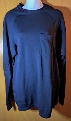 Mens Bulwark FR Navy Blue Knit Crewneck Shirt w/Chest Pocket Size Small Work