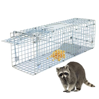 Live Animal Trap Extra Large Rodent Cage Garden Rabbit Raccoon Cat 24''X8''X 7.5''