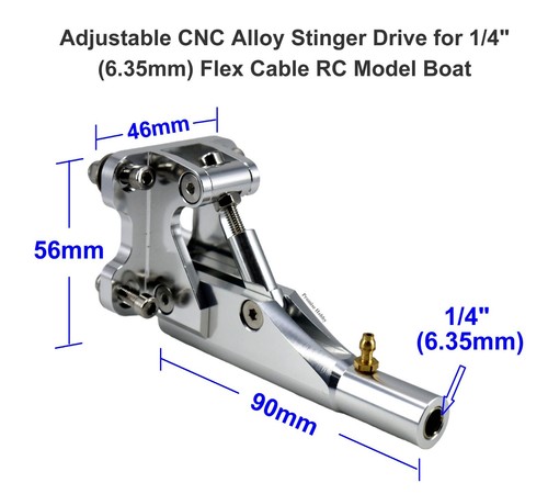 Adjustable CNC 1/4" Alloy Stinger Drive Flex Cable Set for RC Model Boat - Picture 10 of 21