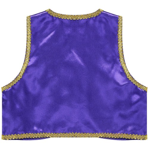 Boys Girls Vest Arabian Prince Cosplay Costume Kids Dress Up Open Waistcoat Tops - Picture 3 of 20