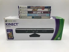 Microsoft Xbox 360 Kinect Sensor Complete in Box + 6 Kinect Video Games