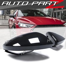 L+R Schwarz Spiegelkappen Außenspiegel für Audi A6 C8 A7 4K mit SideAssist 2017+