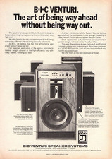 vtg 1970s BIC VENTURI SPEAKER SYSTEM MAGAZINE PRINT AD Stereo Formula 6 Pinup