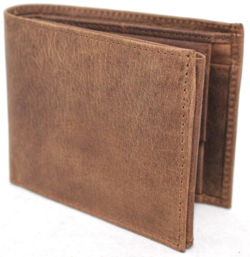 RFID Security Lined Vintage Wallet. Full Grain Cow Hide Hunter Leather. 12040. - Photo 1 sur 12