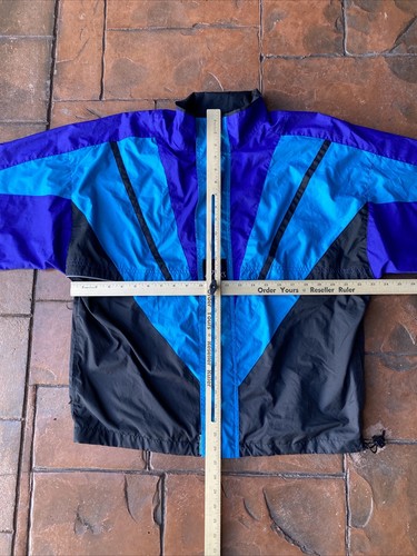 Vintage 90s Asics New York Marathon Color Block Windbreaker Jacket Large - Picture 8 of 10