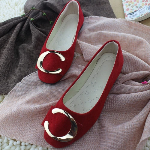 Women Flats Slip On Flat Shoes Formal Ladies Square Toe Classic Pumps Buckle - Bild 37 von 113