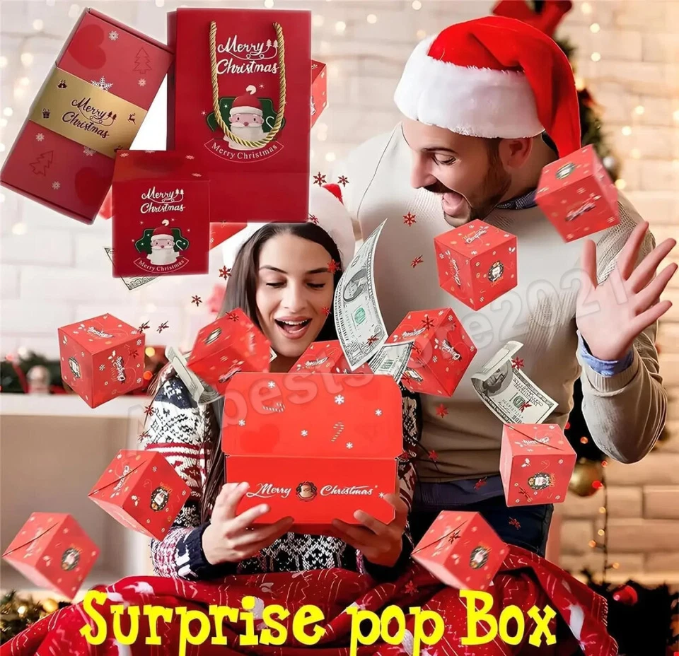 Folding Pop-up Surprise Money Bounce Jumping Box Christmas Party Xmas Kids Gift - image 3 of 4