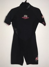 HO Sports Black Hibiscus Shorty Neoprene Wetsuit Womens 8 Water Surfing Swim NEW