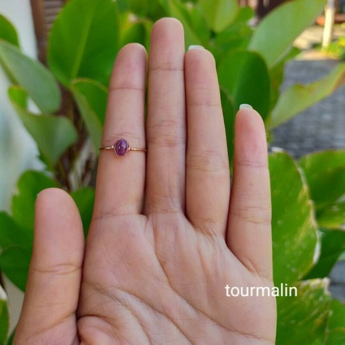 Amethyst Rubin Turmalin Edelstein 925 Sterlingsilber handgefertigter stapelbarer Ring - Bild 10 von 12