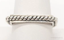 Vintage Twist Rope Sterling Silver Square Ring - Size 9.25
