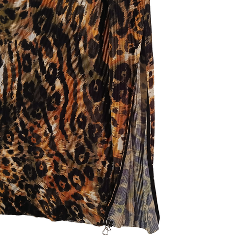 NEW DKNY Pull On Skirt Womens XL Maxi Elastic Waist Long Side Slit Animal Print - Picture 4 of 13