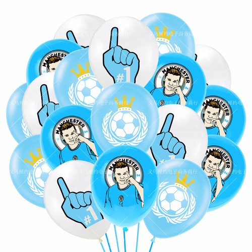 Manchester City Football Team Birthday Party Decoration Set Hanging Flag - Picture 9 of 12
