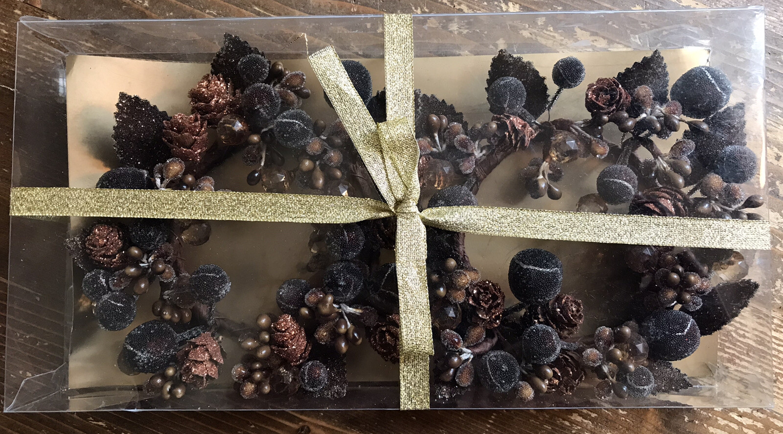 Regency International Set of 2 Holly Berry Chocolate Mini Wreaths