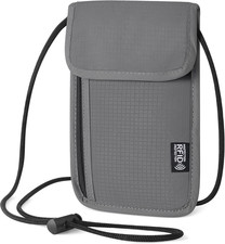 5.5" L X 7.9" W Travel Neck Wallet, RFID Blocking Passport Holder, Security Ligh