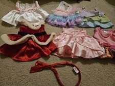 Build a Bear Lot Of 6 Fancy Dresses Colorful Christmas Pink Used Condition