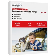 50 Sheets Koala Thick Woven Textured Photo Paper 8.5x11 69LB 260GSM Inkjet