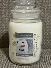 RARE New Yankee Candle Build A Snowman 22oz Large Jar Candle Unlit Made In USA