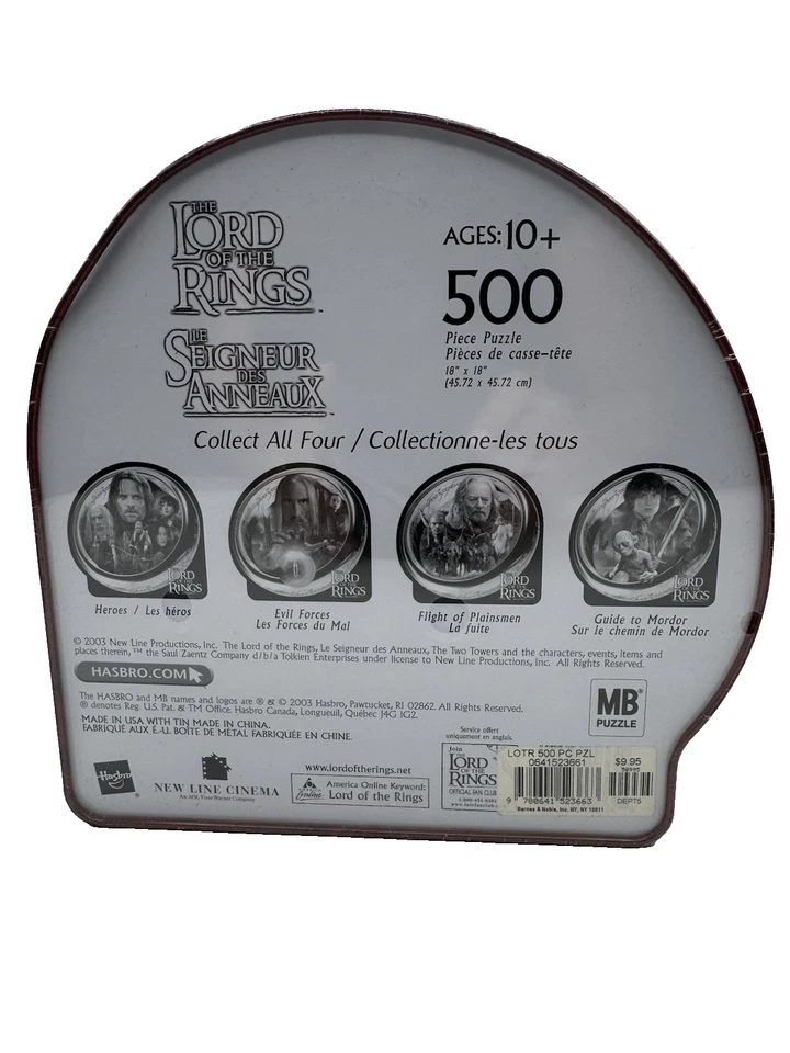 2003 Lord of the Rings LOTR 500 Piece Jigsaw Puzzle- Hasbro HEROS READ - Image 2 of 4