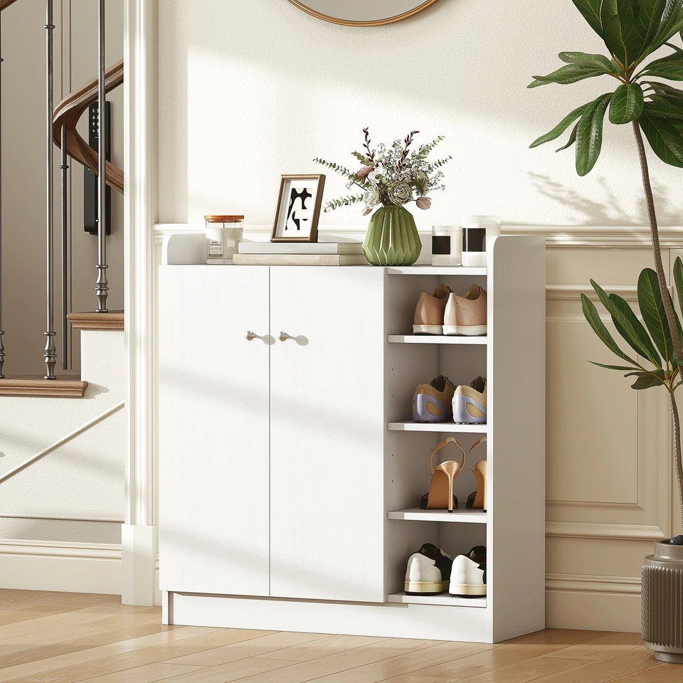 HOMCOM Armadio Scarpiera Bianca Salvaspazio e Moderna in Legno - Immagine 3 di 4