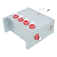 85-120LBS Automatic Chicken Feeder 6-Port Metal Poultry Feeder Box Outdoor