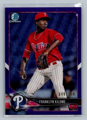 2018 Bowman #BCP84 Franklyn Kilome Chrome Prospects Purple Refractor #/250