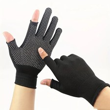 Pair of Non-Slip Half Finger gloves - suitable for touch screen, lightweight