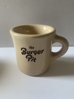 Vintage The Burger Pit Coffee Mug San Jose 1950s Telco USA Diner China