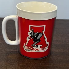 Vintage Thermo-Serv Alabama Crimson Tide Elephant Mug Roll Tide Retro USA NCAA