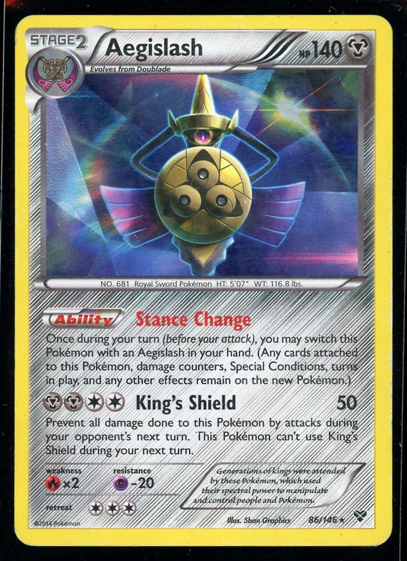 2014 XY Aegislash Holo Pokemon Card #86