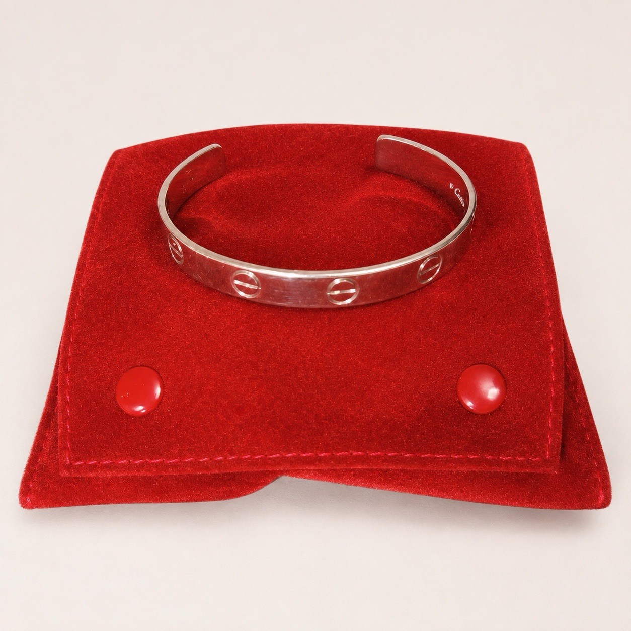 Cartier Love Bangle 750 White Gold Size 19 Extra Wide Version 1.1cm Chunky