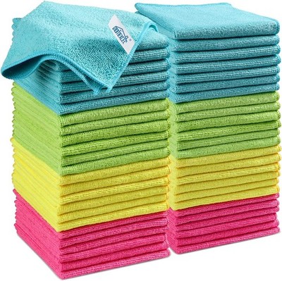 Ultra-Absorbent Microfiber Cleaning Rags Set - 50 Varied Colors for Every Task