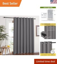 Versatile Grey Blackout Curtain Panel 100W x 84L, Perfect for Privacy  Style