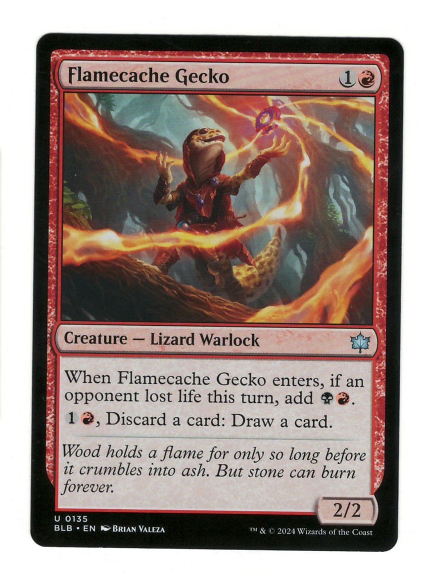 Flamecache Gecko 135 Uncommon Bloomburrow Magic: The Gathering Near Mint