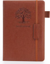 Lined Journal Notebook for Men Women, 256 Pages A5 Hardcover Leather Journal, 80