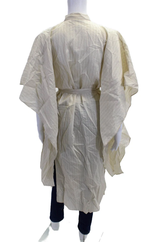 Vestido envolvente beige a rayas con cuello en V sin mangas talla XS de Zara para mujer Foto 3 de 4