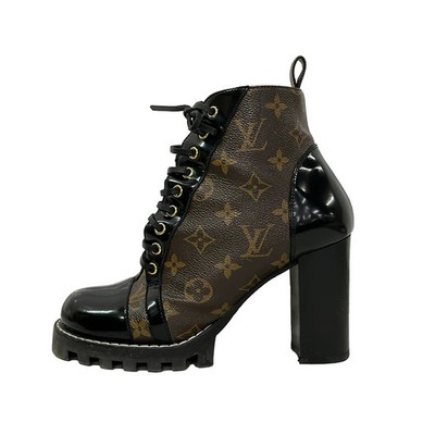 LOUIS VUITTON star Trail Line Black Monogram Canvas MA0272 Boots Leather