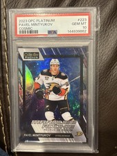 2023-24 O-Pee-Chee Platinum 223 Pavel Mintyukov 24/65 Cosmic Rookie PSA 10 