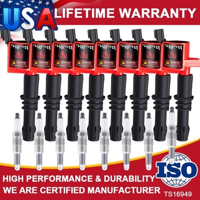 8packs DG511 Ignition Coil & Spark Plug SP546 For F150 F250 5.4L V8 Ford Lincoln