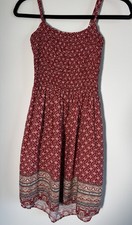 Fashion Nova Red Floral Bohemian Sundress Comfy Size S Spring Summer 