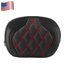 Passenger Sissy Bar Pad Backrest w/ Red Diamond For Harley Dyna / Softail US