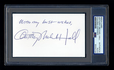 ANTHONY MICHAEL HALL SIGNED MINT INDEX CARD PSA/DNA AUTOGRAPHED BREAKFAST CLUB