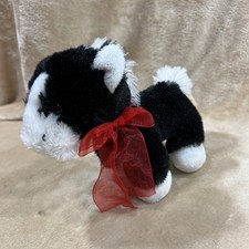 Dan Dee Black And White Standing Horse with Red Neck Bow Stuffed Plush Toy 8