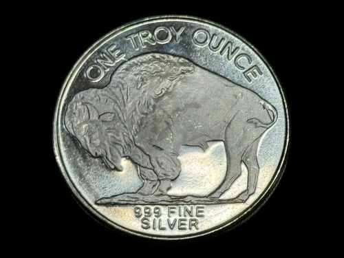 1 Oz .999 BU Fine Silver Buffalo Round.  (3/19-6)