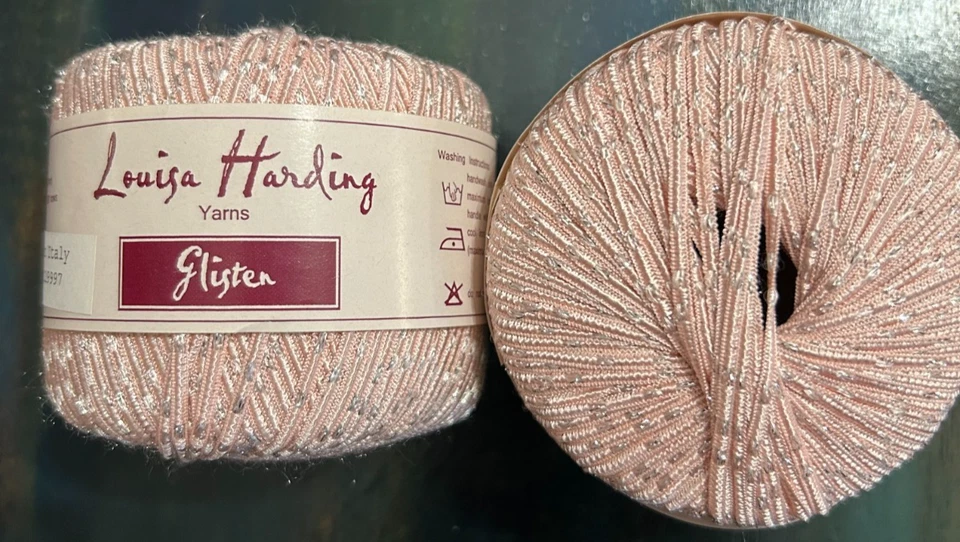 Лот из 2 мотков пряжи Louisa Harding Glisten цвет 07 розовый/серебристый - Изображение 2 из 4